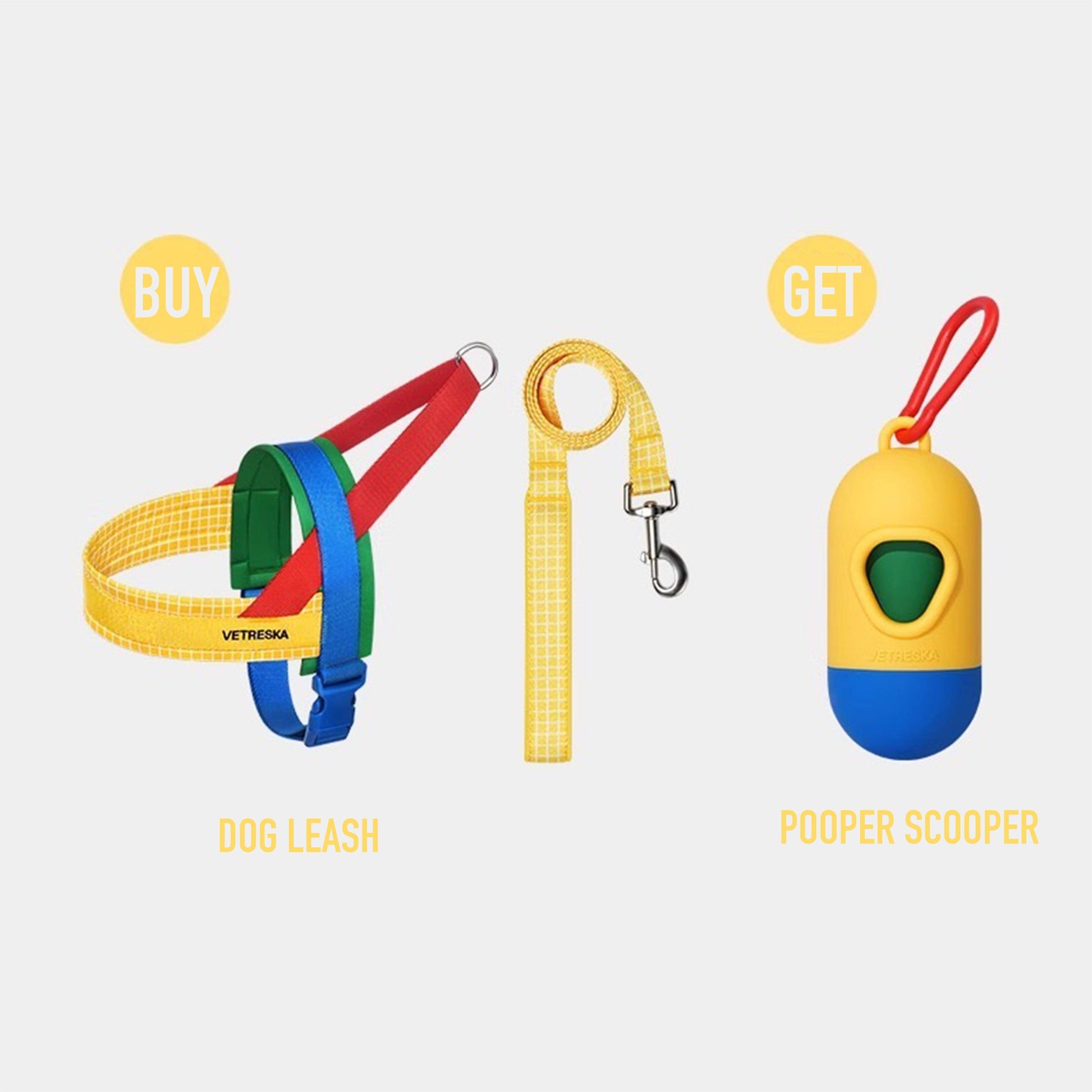 Foba Paws | Rainbow Q-Pet anti-slip grip leash set - Foba Paws: Terrier Haven