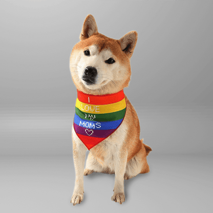 Foba Paws | Rainbow Q-Pet saliva towel rainbow striped headscarf-I LOVE MY MOMS - Foba Paws: Terrier Haven