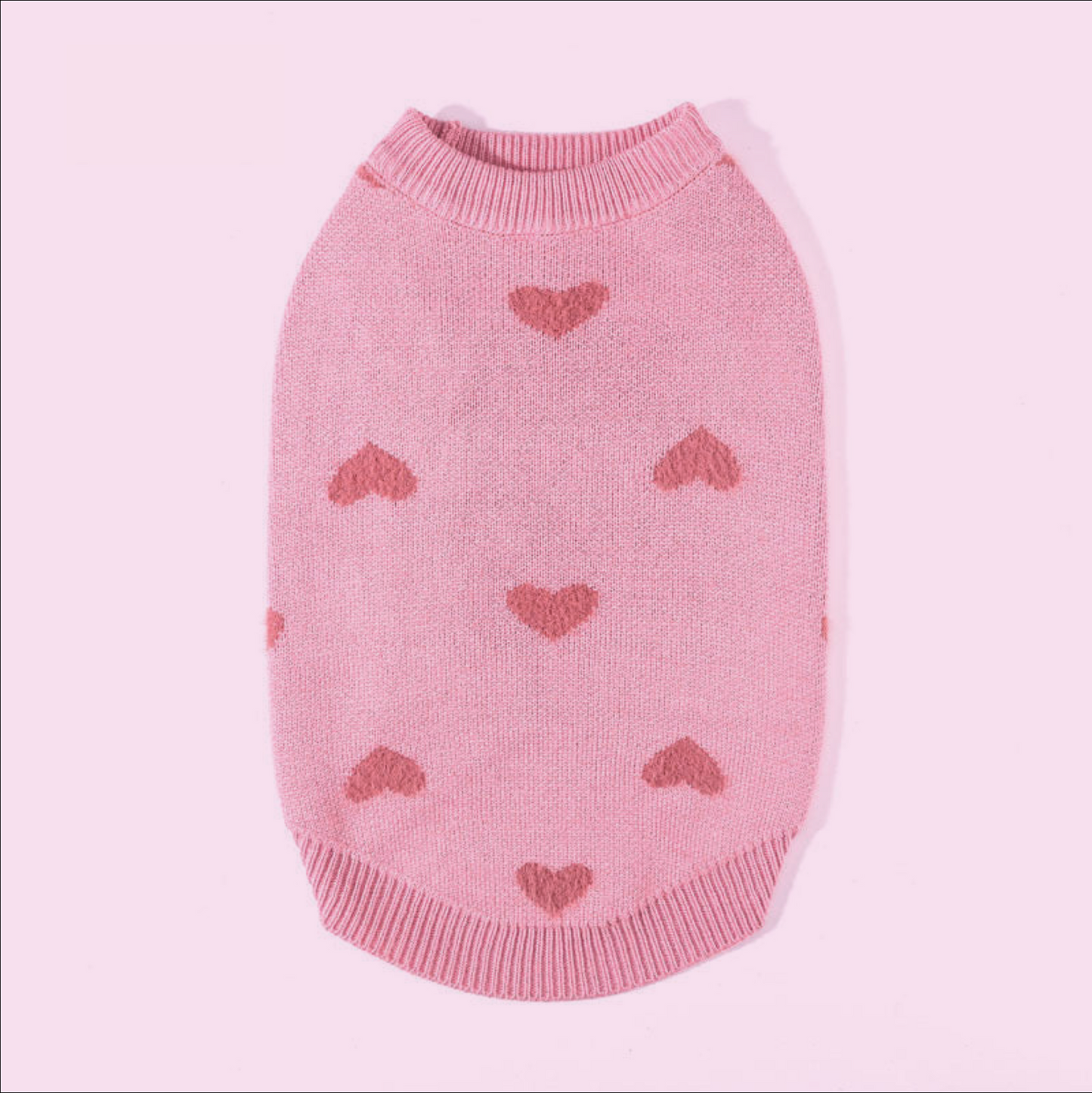 Foba Paws｜LOVE IS LOVE-Pet Pink Heart Hand-made Knitted Sweater - Foba Paws: Terrier Haven