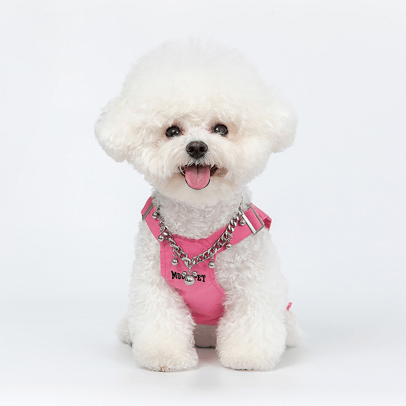 Foba Paws | Pinky Power-Barbie Princess Pet Fashion: Spring/Summer Pink Denim Vest - Foba Paws: Terrier Haven