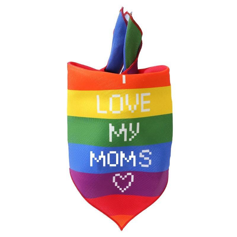 Foba Paws | Rainbow Q-Pet saliva towel rainbow striped headscarf-I LOVE MY MOMS - Foba Paws: Terrier Haven