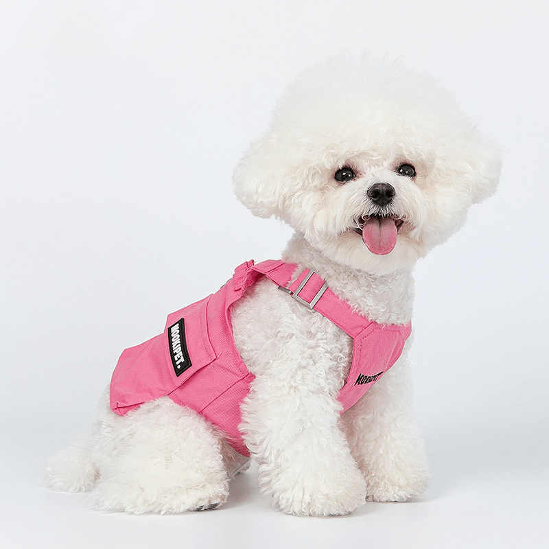 Foba Paws | Pinky Power-Barbie Princess Pet Fashion: Spring/Summer Pink Denim Vest - Foba Paws: Terrier Haven