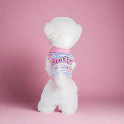 Foba Paws | Pinky Power-Barbie Princess Pet Fashion: Pink Striped Collar Polo Shirt for Dogs and Cats - Foba Paws: Terrier Haven