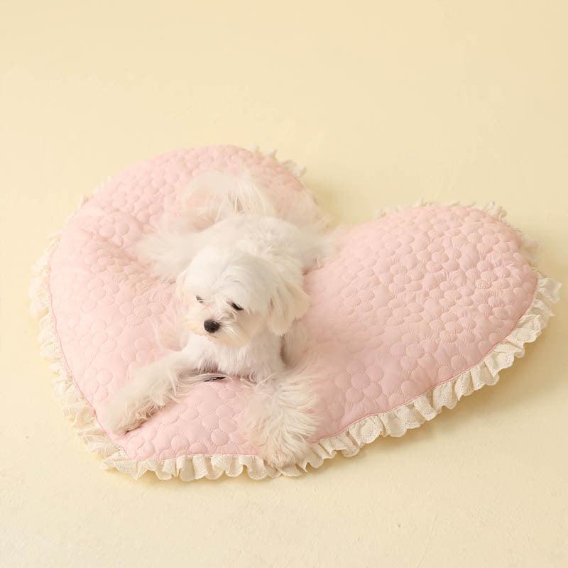 Foba Paws｜LOVE IS LOVE - Pet Barbie Pink Home Heart-shaped Cotton Mat - Foba Paws: Terrier Haven