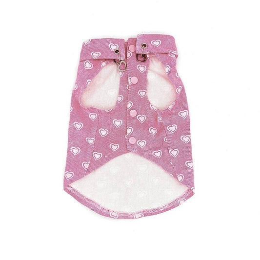 Foba Paws｜Pinky Power-Sleeveless Dog Barbie pink Denim Shirt - Foba Paws: Terrier Haven