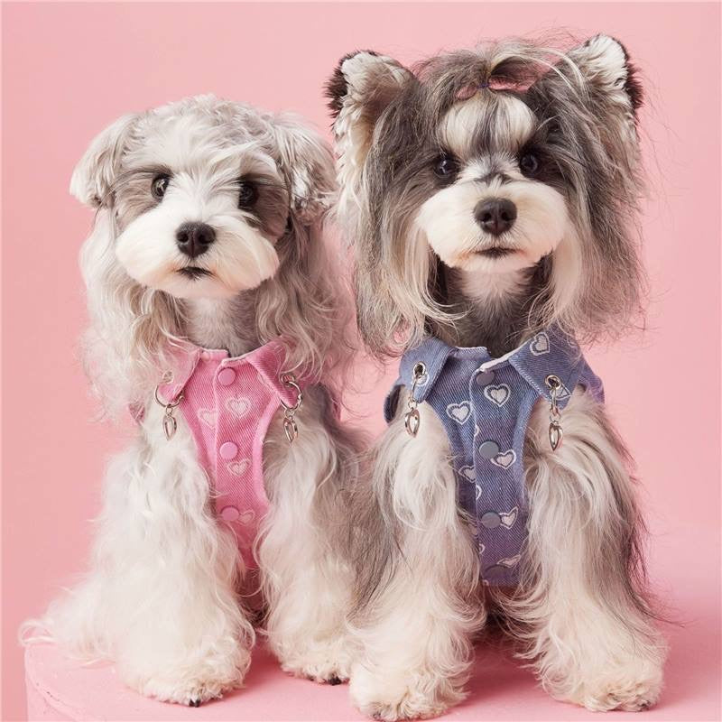 Foba Paws｜Pinky Power-Sleeveless Dog Barbie pink Denim Shirt - Foba Paws: Terrier Haven