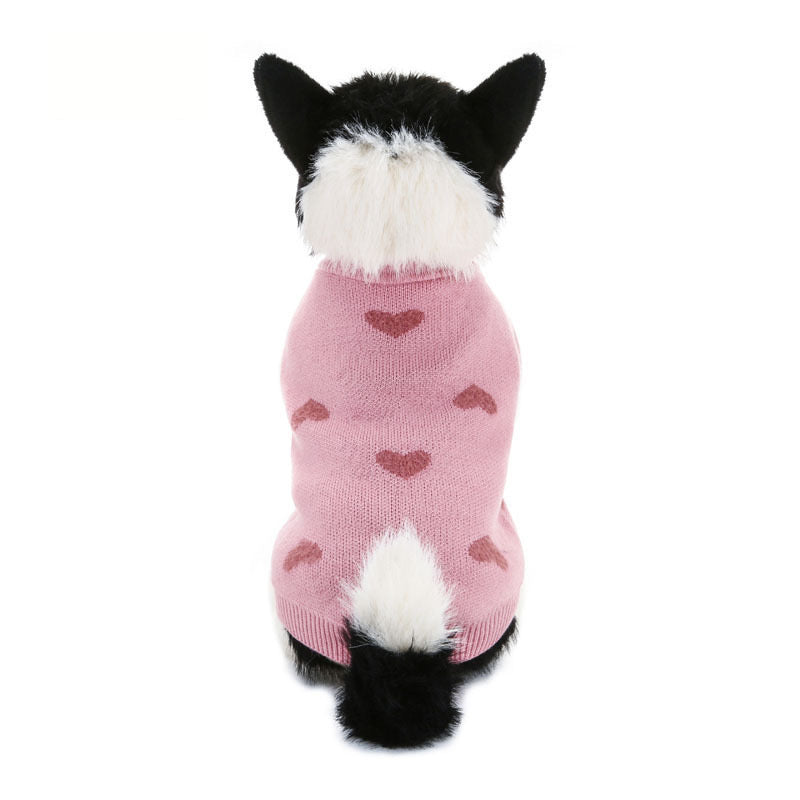 Foba Paws｜LOVE IS LOVE-Pet Pink Heart Hand-made Knitted Sweater - Foba Paws: Terrier Haven