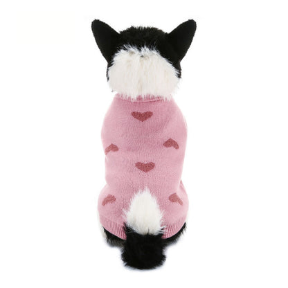 Foba Paws｜LOVE IS LOVE-Pet Pink Heart Hand-made Knitted Sweater - Foba Paws: Terrier Haven