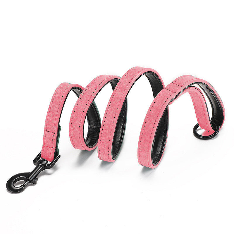 Foba Paws｜PINKY POWER-Soft Leather Paded Personalized Dog Collar with Name Plate Engraved - Foba Paws: Terrier Haven