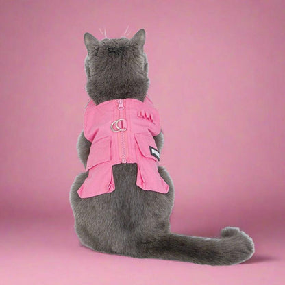 Foba Paws | Pinky Power-Barbie Princess Pet Fashion: Spring/Summer Pink Denim Vest - Foba Paws: Terrier Haven