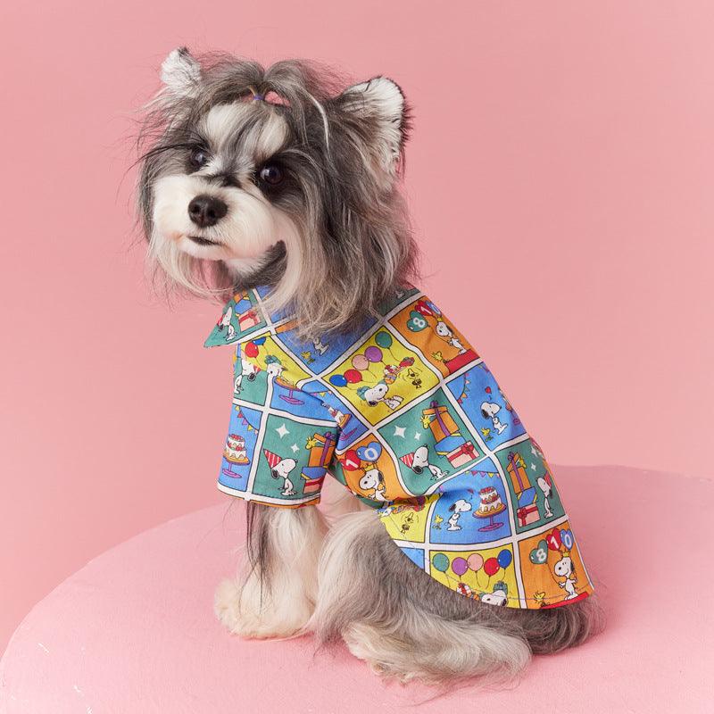 Foba Paws | Rainbow Q-Hip-Hop Summer Cartoon Cotton Shirt for Small Terrier Breeds - Foba Paws: Terrier Haven