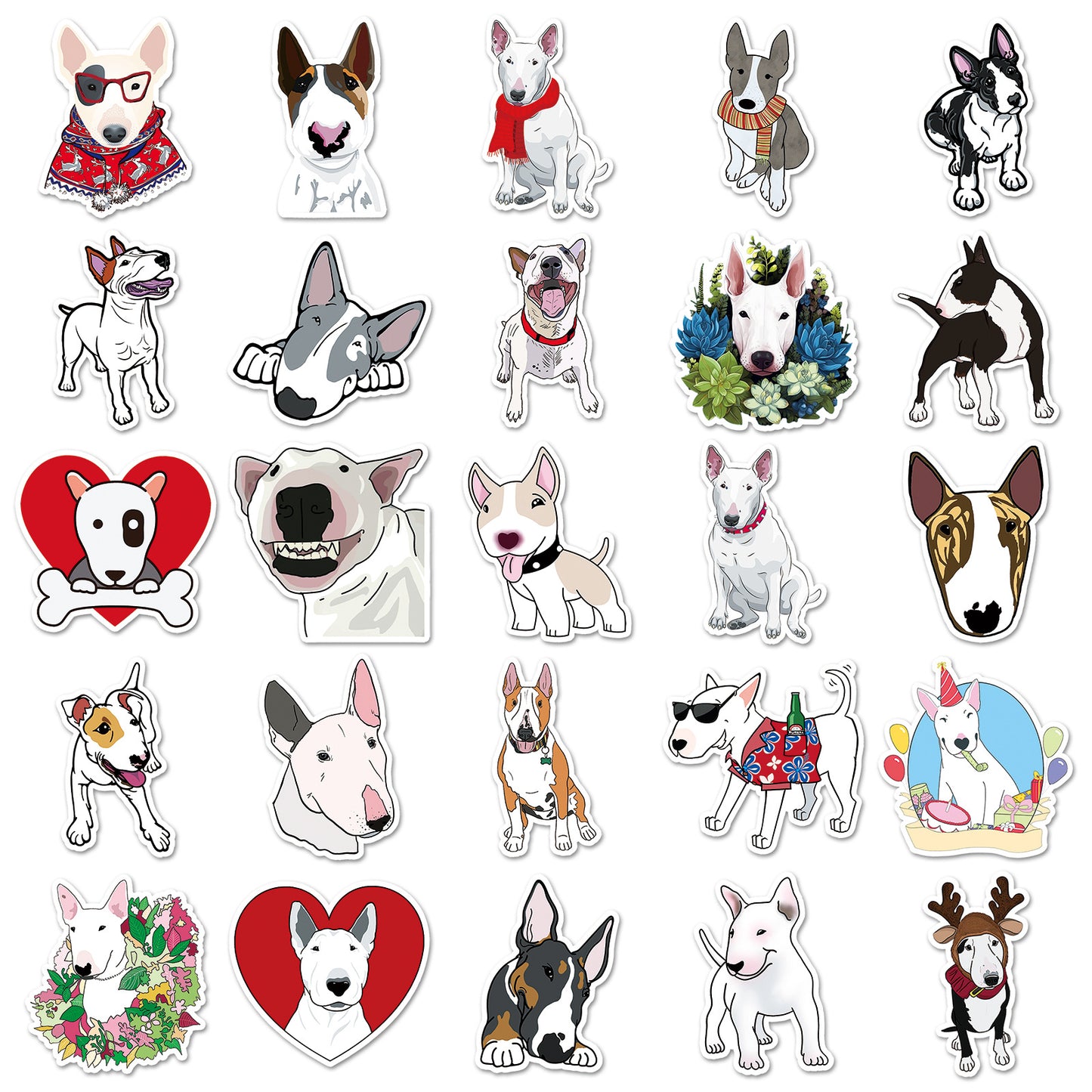 Foba Paws | 50 Bull Headed Terrier Stickers Foba Paws: Terrier Haven