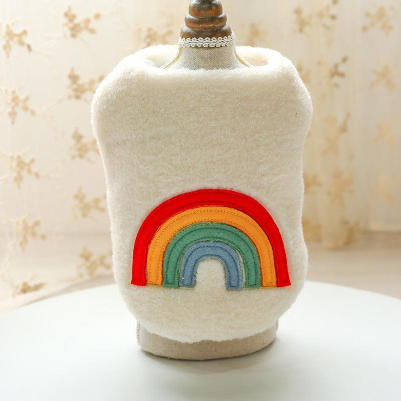 Foba Paws｜Rainbow Q-Australian Pride🌈: Rainbow Heart Winter Vest for Cats and Dogs - Foba Paws: Terrier Haven