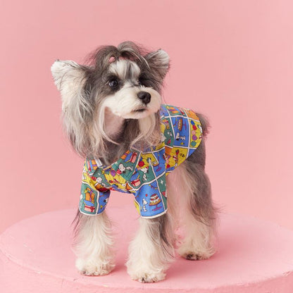 Foba Paws | Rainbow Q-Hip-Hop Summer Cartoon Cotton Shirt for Small Terrier Breeds - Foba Paws: Terrier Haven